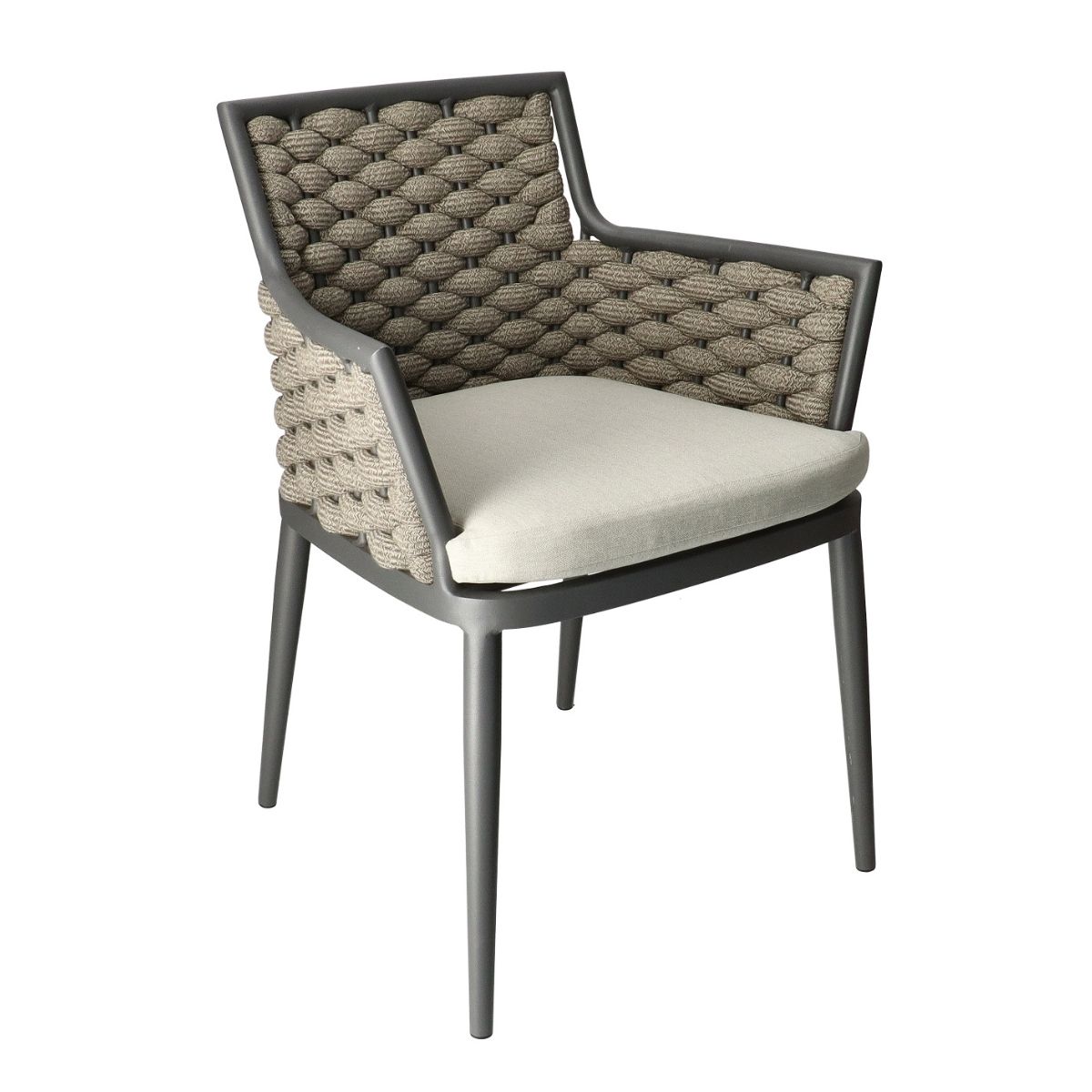 DL TIGER Szürke modern Fém kültéri szék