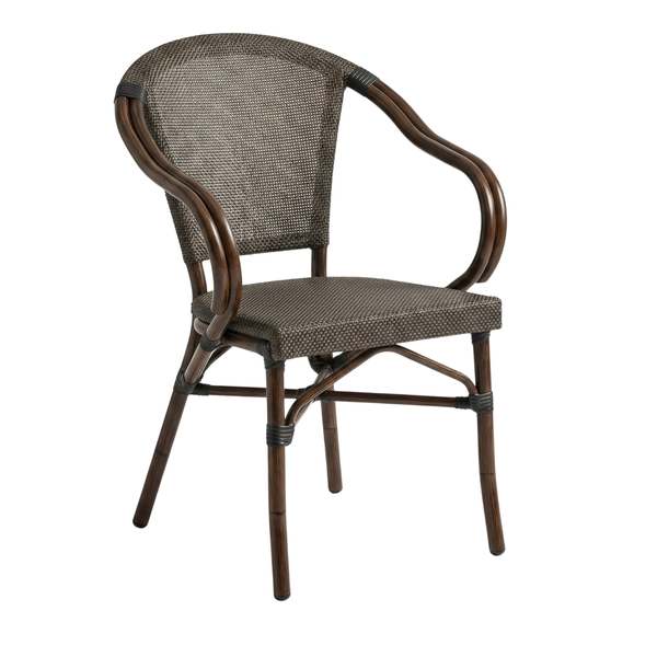 DL STAR C  Barna design, vintage Tessil betétes kültéri szék