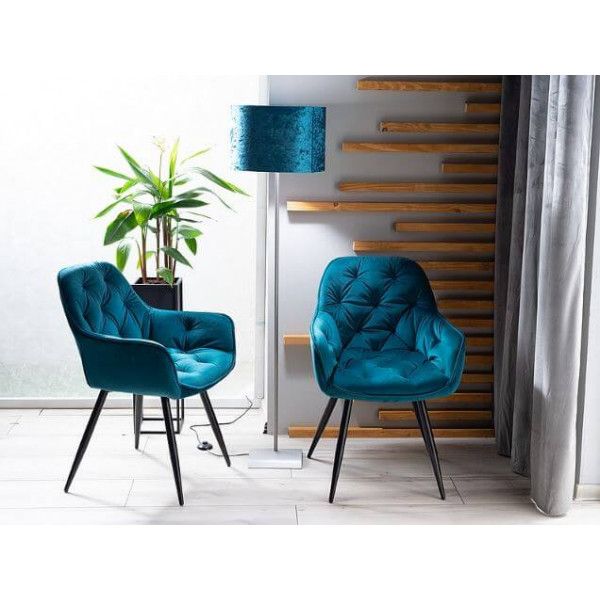 SI CHERRY VELVET Türkiz elegáns Kárpitos beltéri szék