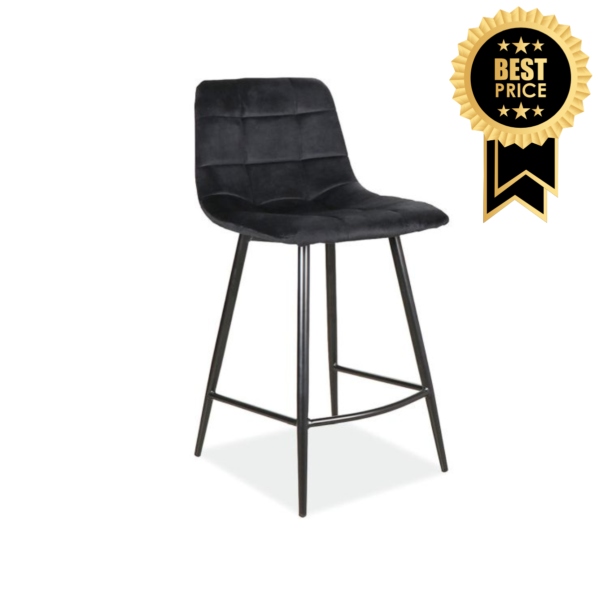 SI MILAN Fekete elegáns Alacsony bárszék