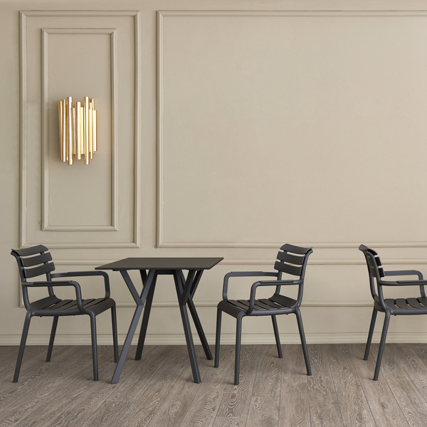 ST PARIS Fekete design Műanyag kültéri szék