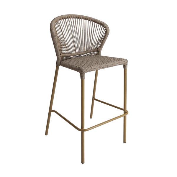 DL PLUTO Brown classic Polyrattan outdoor bar stool