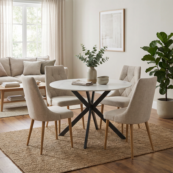 AT BARCELONA / SI LIA Fehér, Bézs Beltéri étkezőgarnitúra