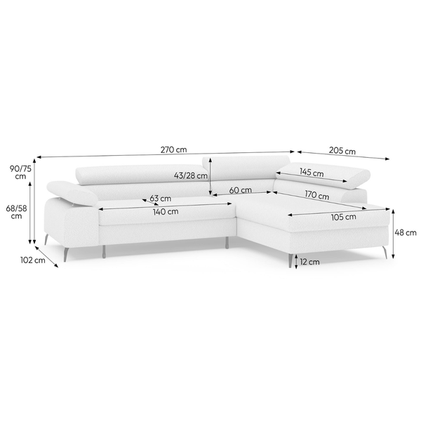 ET ORLIX Bézs design Sarokgarnitúra