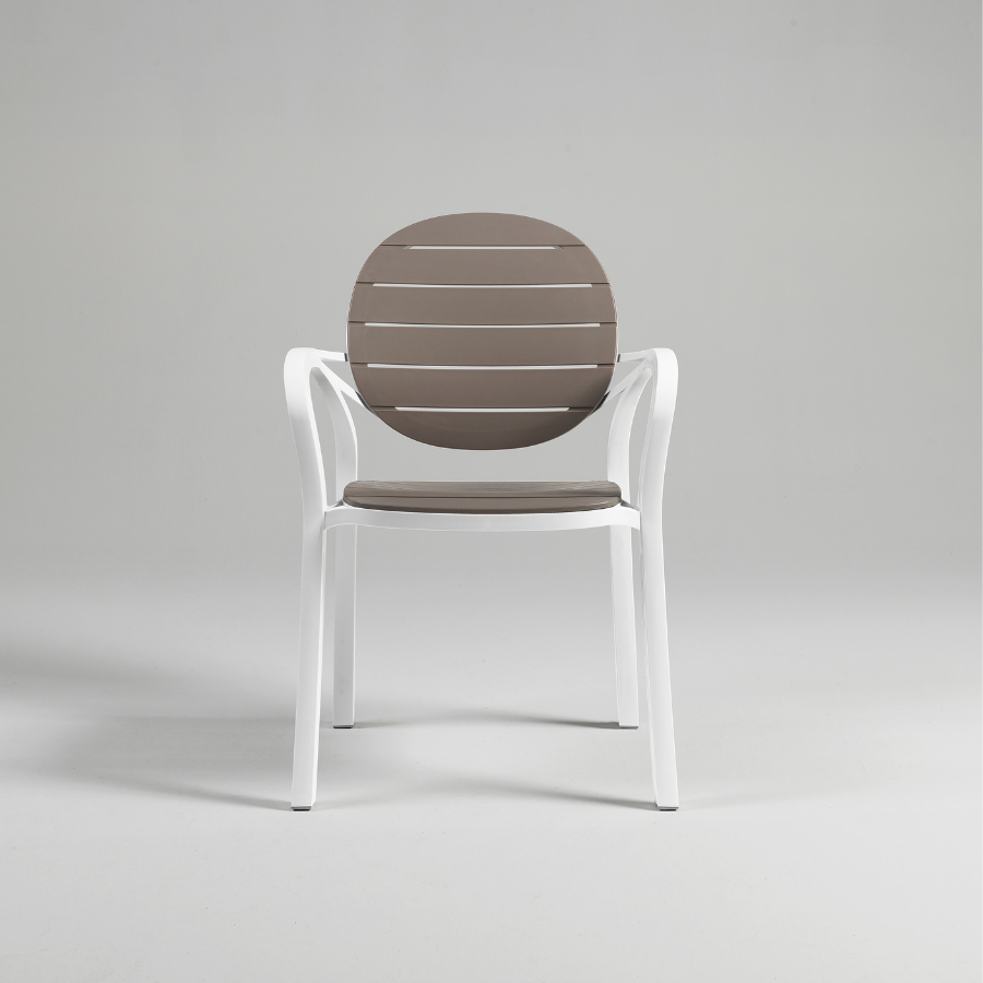 NARDI PALMA Fehér, Taupe modern Műanyag kültéri szék