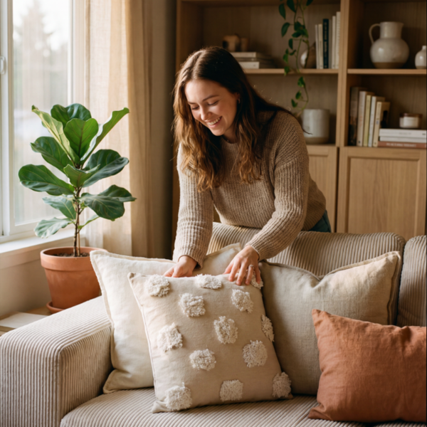 BT EMMETT Bézs design Díszpárna