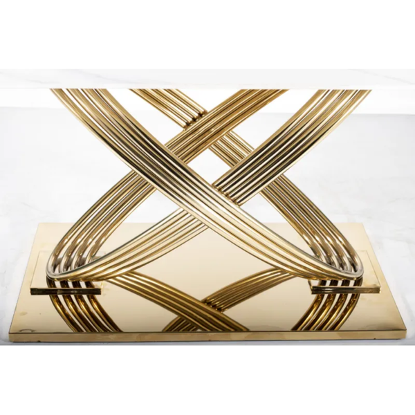 SI HECTOR Fehér, Arany design Étkezőasztal