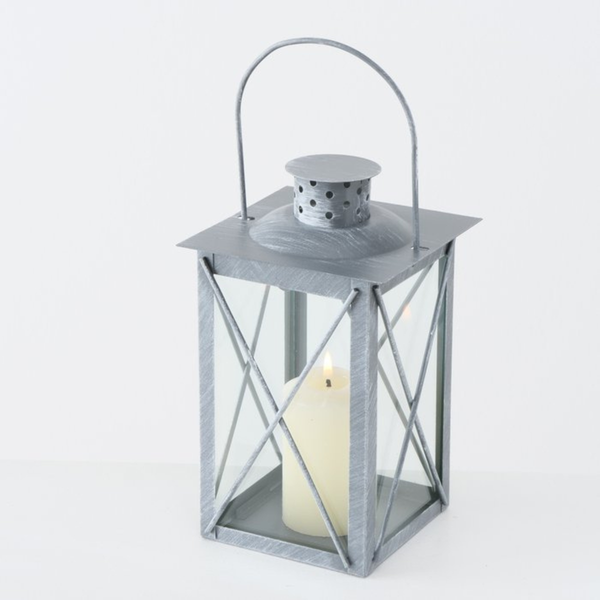 B CANDLE Lámpás 20cm Ezüst design Beltéri dekor