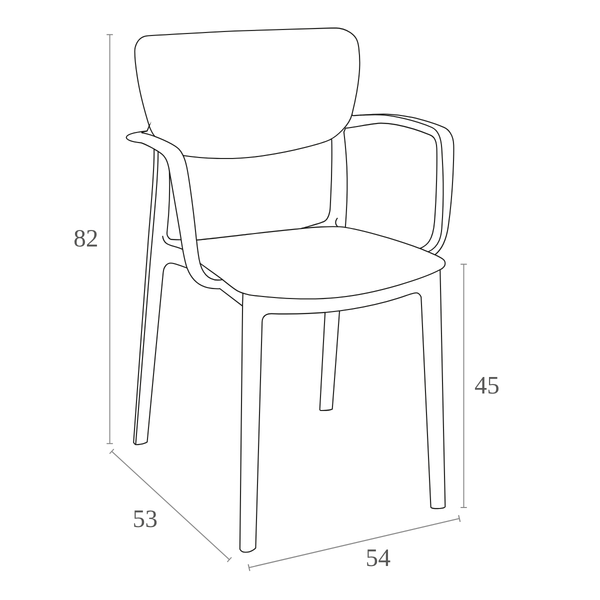 ST LISA Bézs design Műanyag kültéri szék