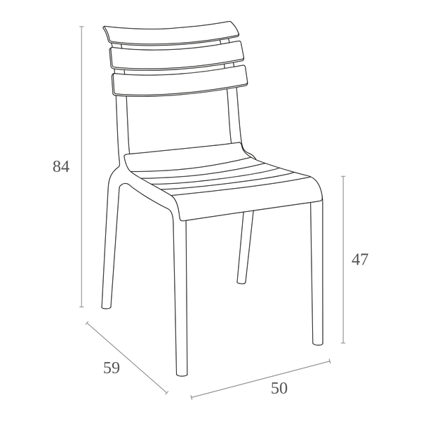 ST HELEN Szürke design Műanyag kültéri szék