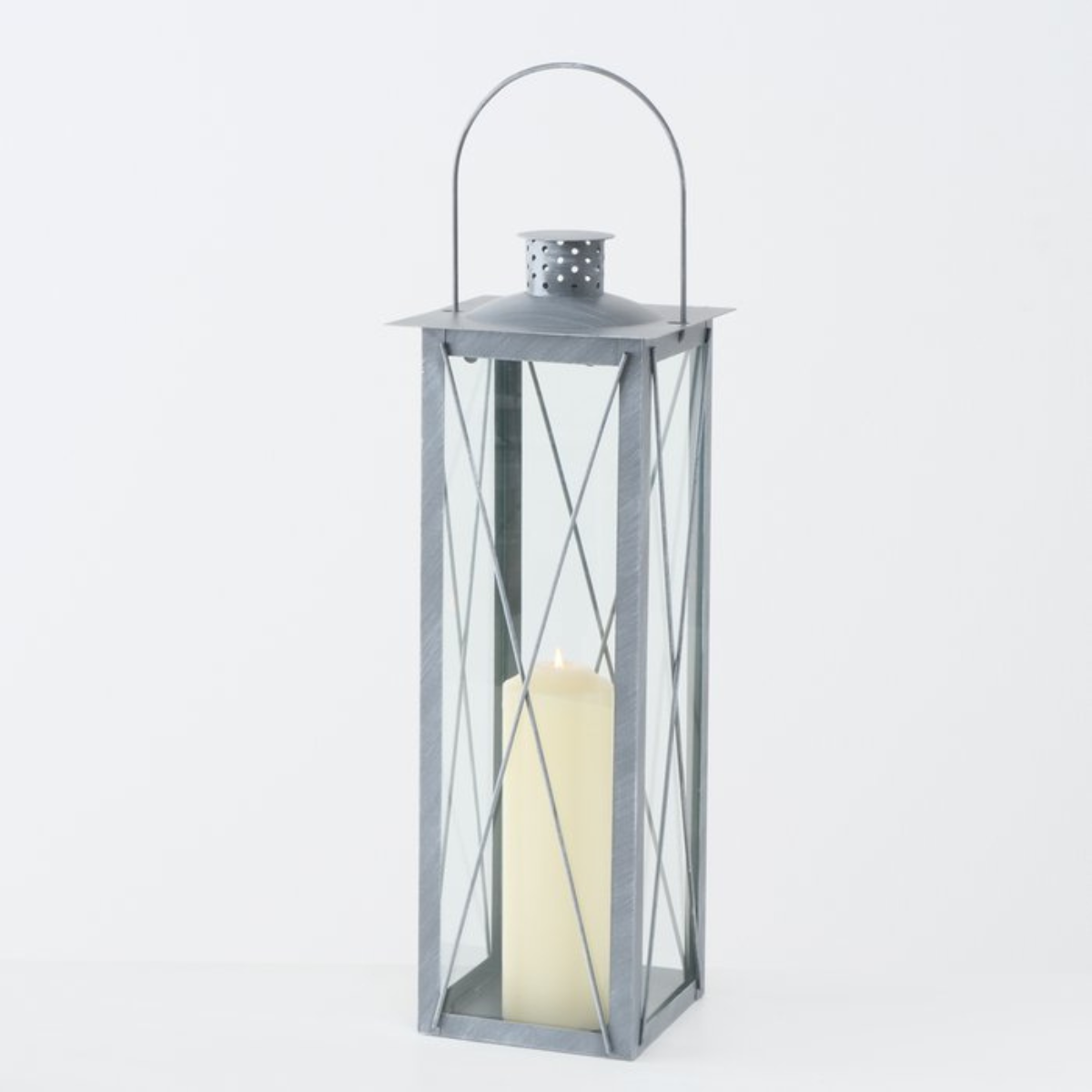 B CANDLE Lámpás 50cm Ezüst design Beltéri dekor
