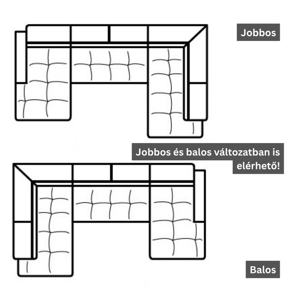 ET NAVENTO  Több színben design Sarokgarnitúra