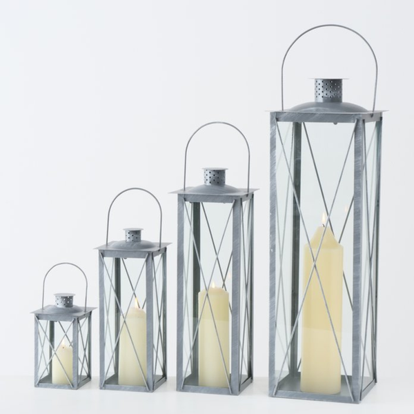 B CANDLE Lámpás 4 db-os szett Ezüst design Dekoráció