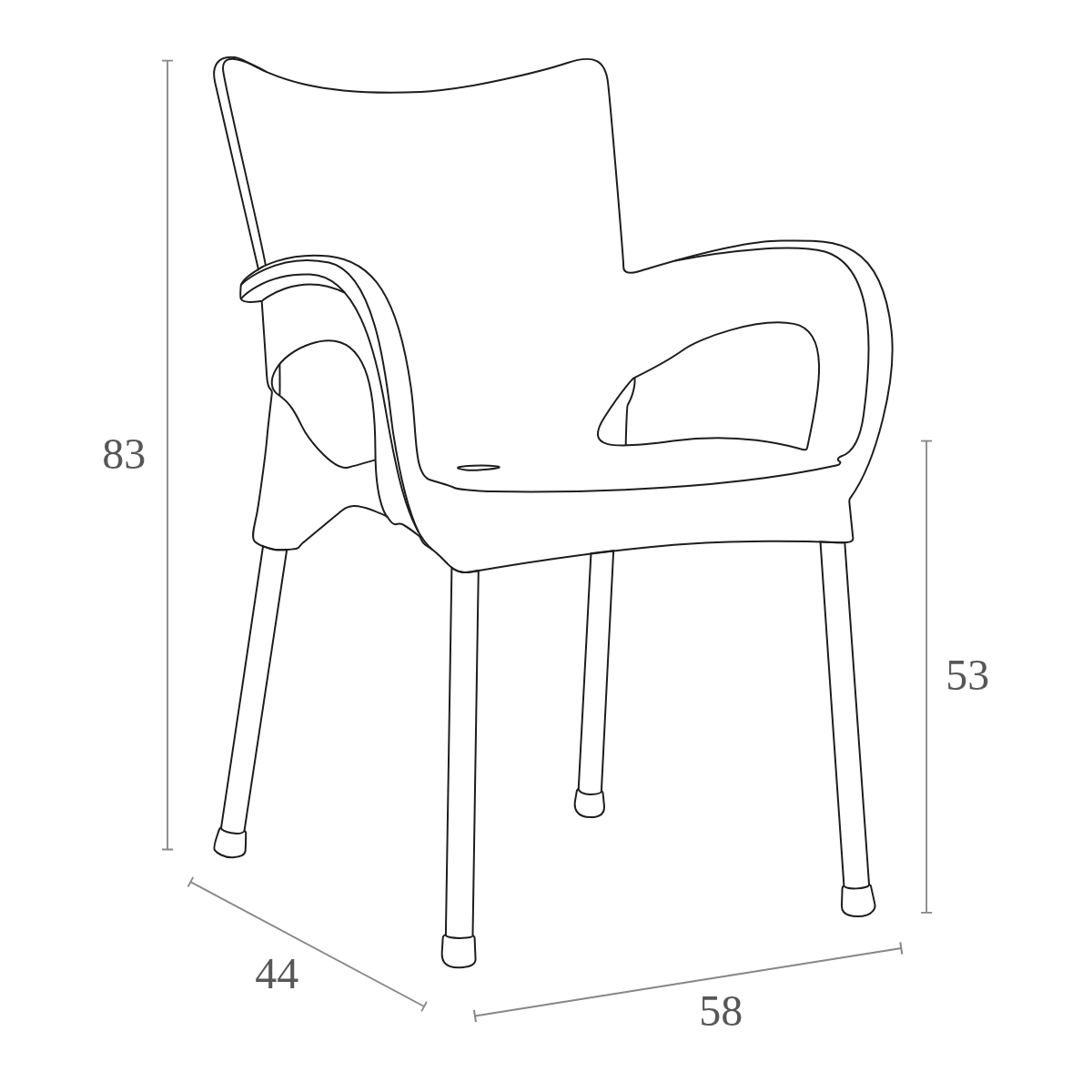 ST ROMEO Bézs design Műanyag kültéri szék