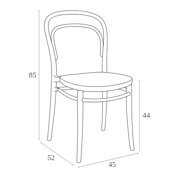 ST MARIE Fekete design Műanyag kültéri szék