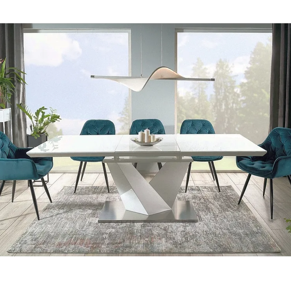 SI LARA Fehér design Bővíthető étkezőasztal