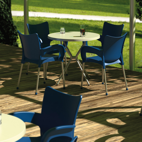 ST ROMEO Fekete design Műanyag kültéri szék