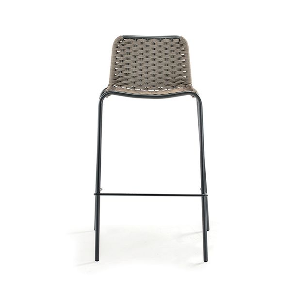 GR CANNES Grey, Brown design Polyrattan outdoor bar stool