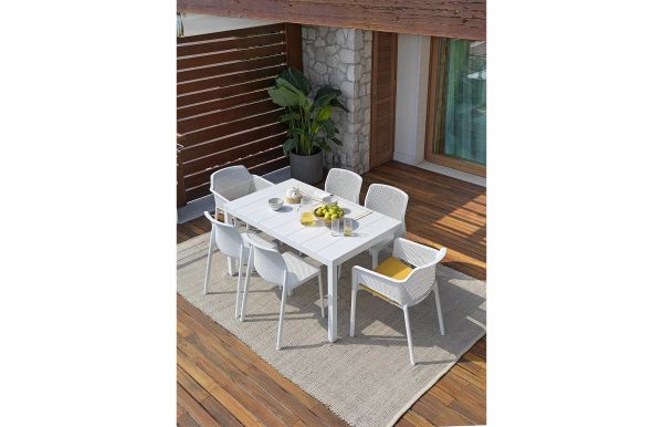 NARDI RIO 140 / NET / BIT Fehér minimalista Kültéri szett