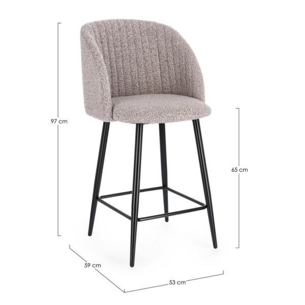 BT PRINCESS  Szürke design Kárpitos beltéri bárszék