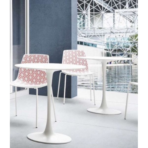 PA WHITE 70x70 White modern HPL (Compact) Outdoor Tabletop