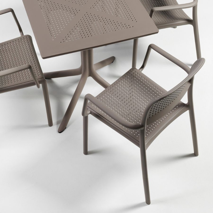 NARDI CLIP 70 Taupe modern Kültéri komplett asztal