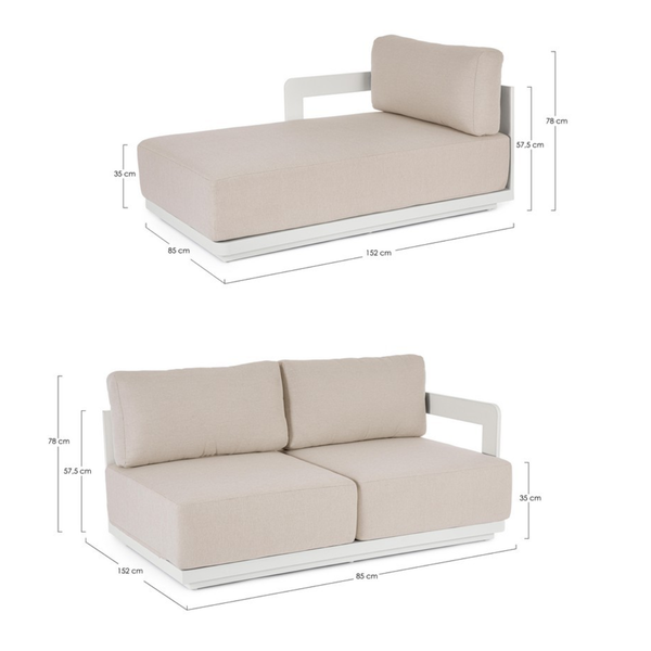 BT MURIEL Fehér, Bézs design Kültéri lounge szett