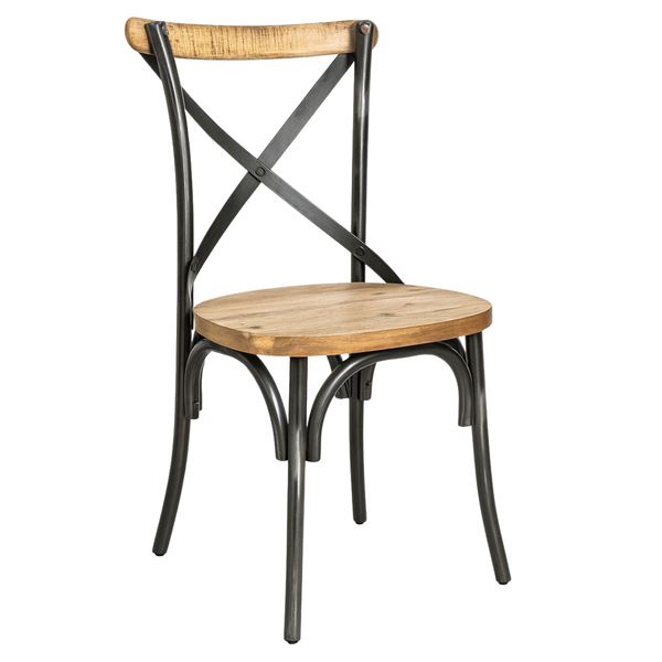 DL CROSS 4 étkezőszék + 2 bárszék Fekete, Fa vintage Csomagajánlat