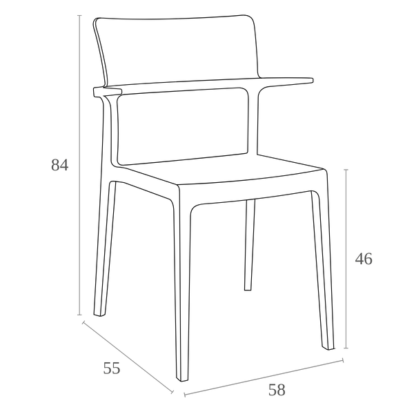 ST PLUS Fehér design Műanyag kültéri szék