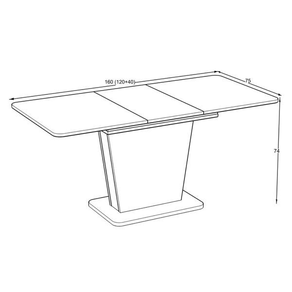 ET LIA Szürke design Beltéri komplett asztal