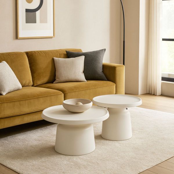 SI JORGOS SZETT Fehér design Dohányzóasztal