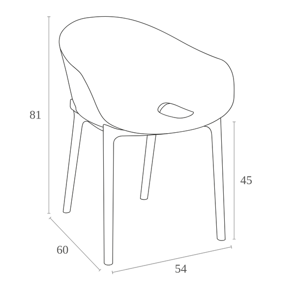 ST SKY Szürke design Műanyag kültéri szék