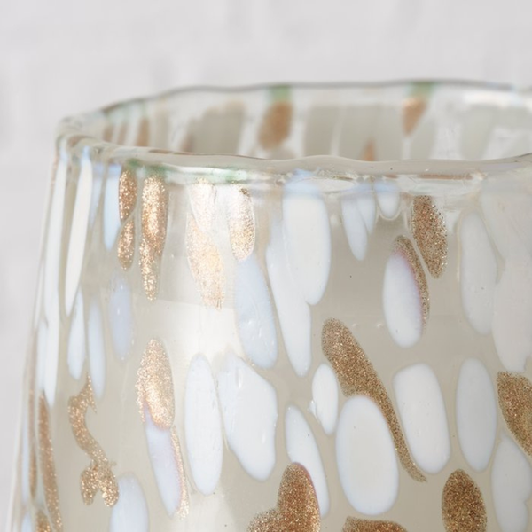 B DOROTY CANDLE POT Fehér, Arany elegáns Asztali dekoráció