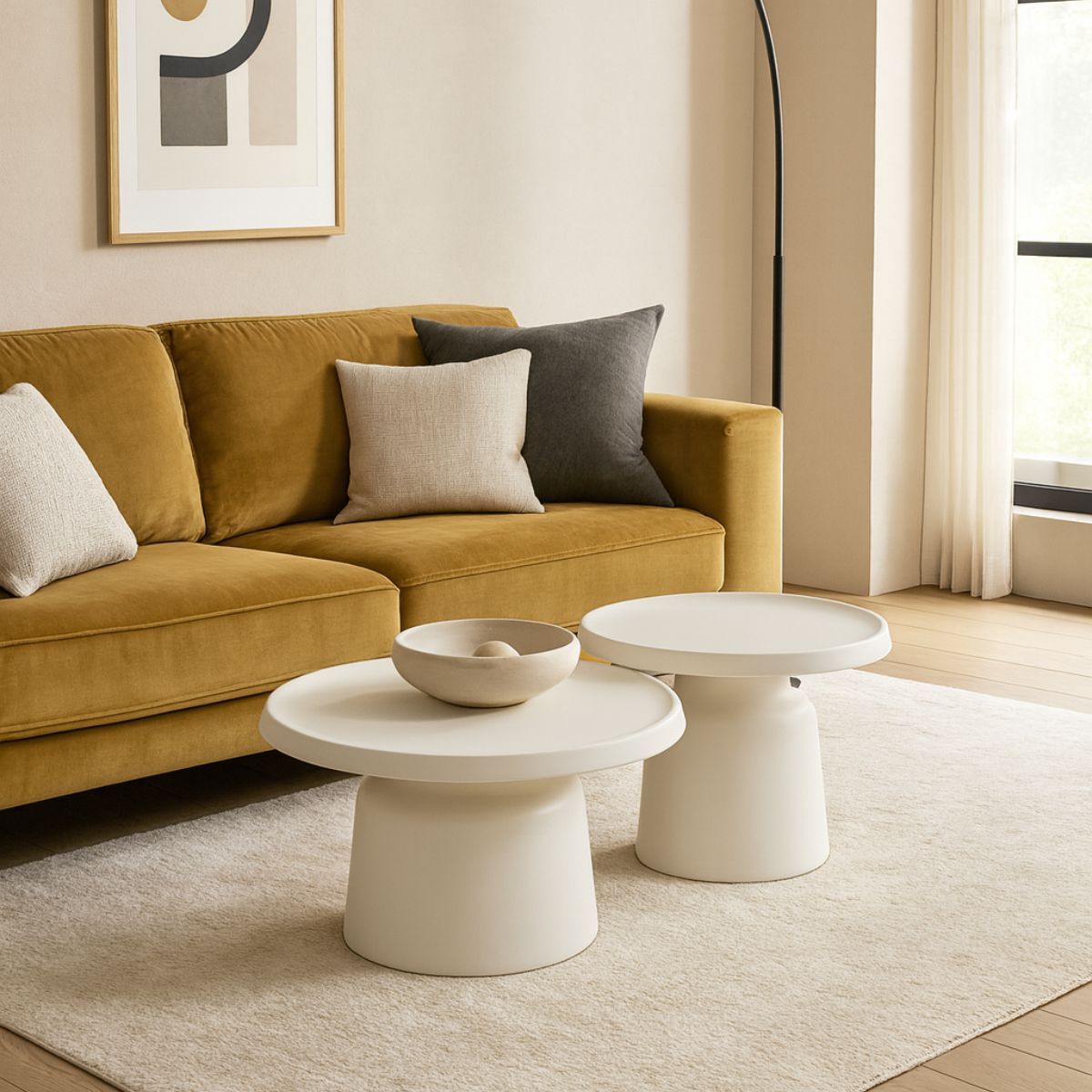 SI JORGOS SZETT Fehér design Dohányzóasztal