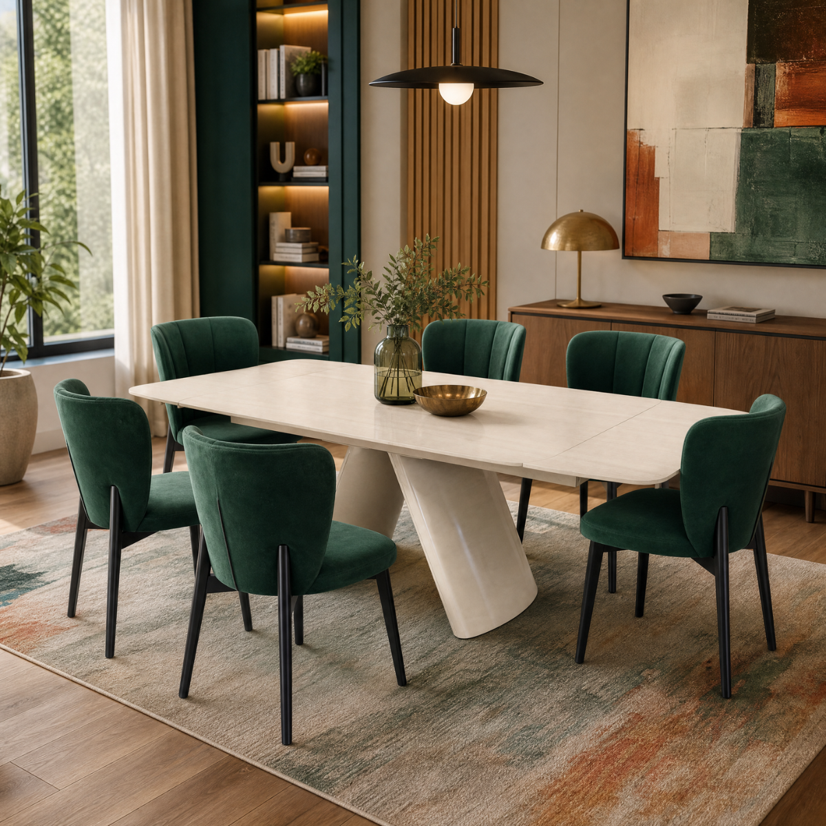 DL CHARLOTTE / DL TAMY 6db  Zöld elegáns Beltéri étkezőgarnitúra