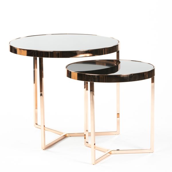 AT JADE SZETT Fekete, Arany design Dohányzóasztal