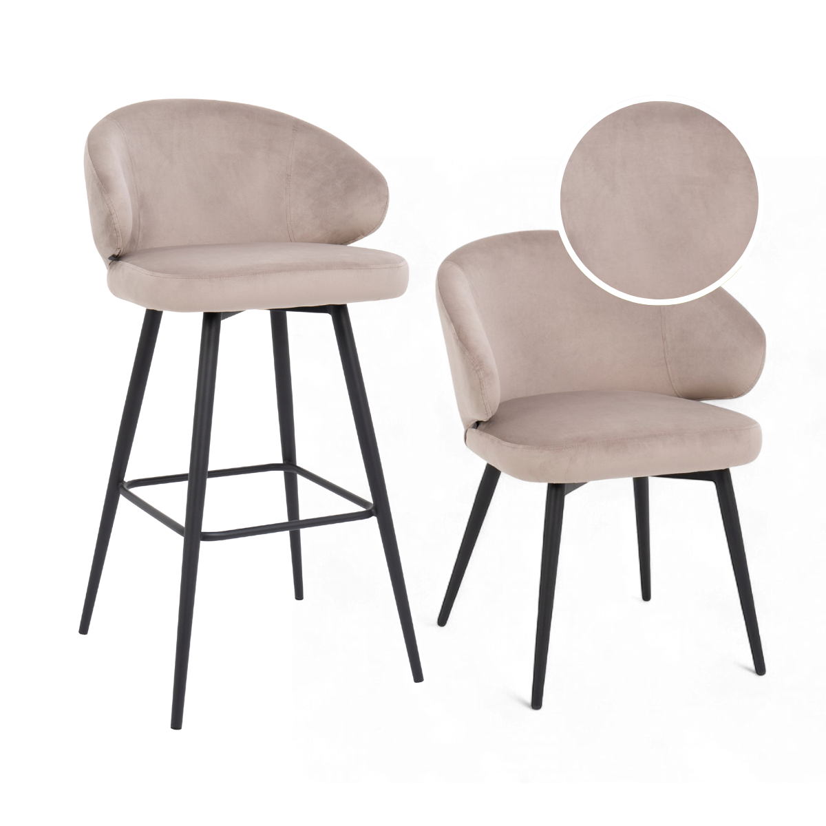 DL FLORENTINA 4 étkezőszék + 2 bárszék Bézs elegáns Csomagajánlat