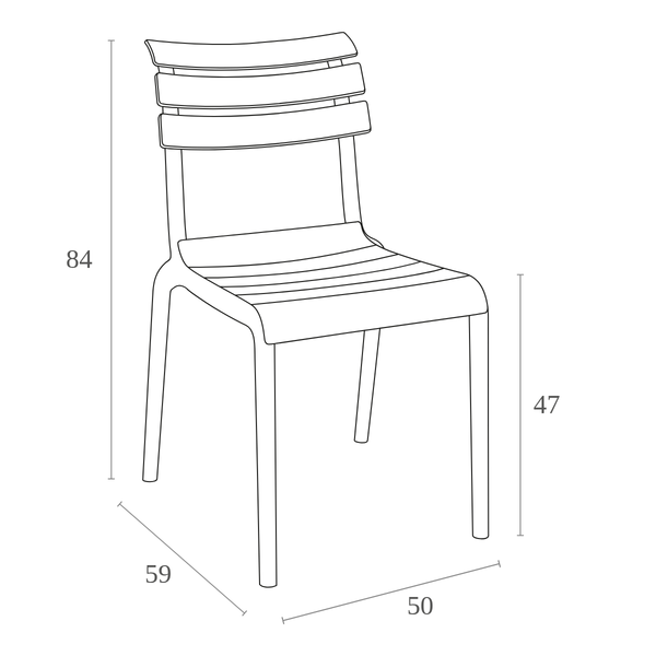 ST HELEN Fekete design Műanyag kültéri szék
