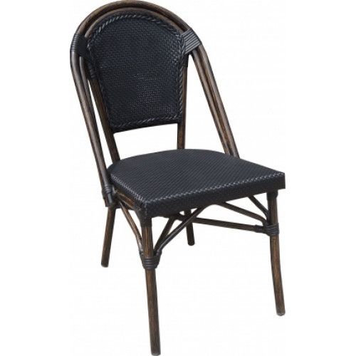 DL PARIS utolsó 1db  Fekete design, klasszikus, elegáns Tessil betétes kültéri szék