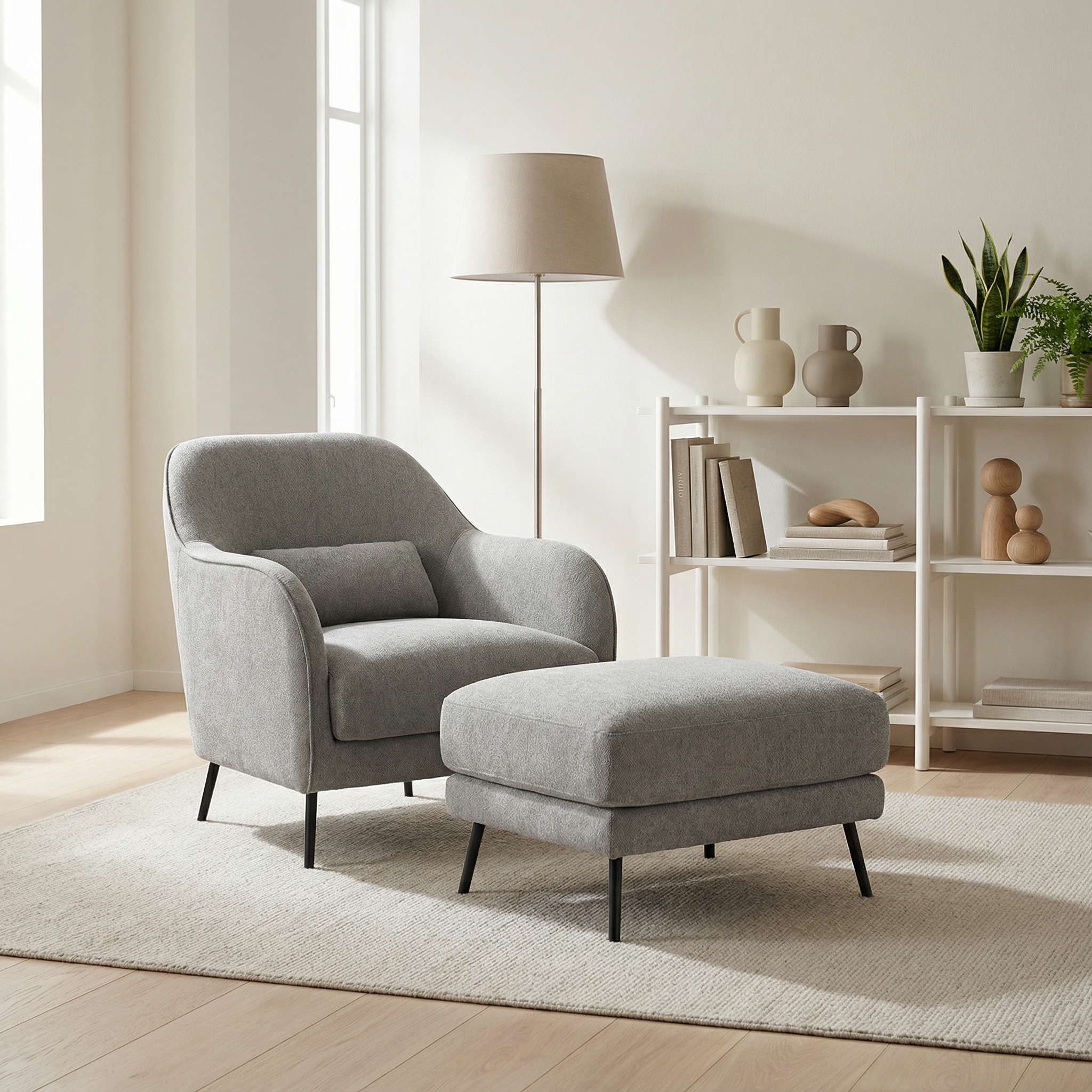 S RIKON utolsó 1db BEMUTATÓDARAB  Szürke minimalista Kárpitos beltéri fotel