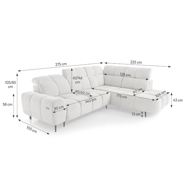 ET NORVEX Több színben design Sarokgarnitúra