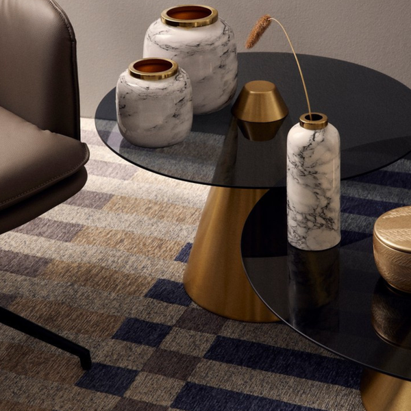 BT NABIL Szürke, Arany elegáns Dohányzóasztal