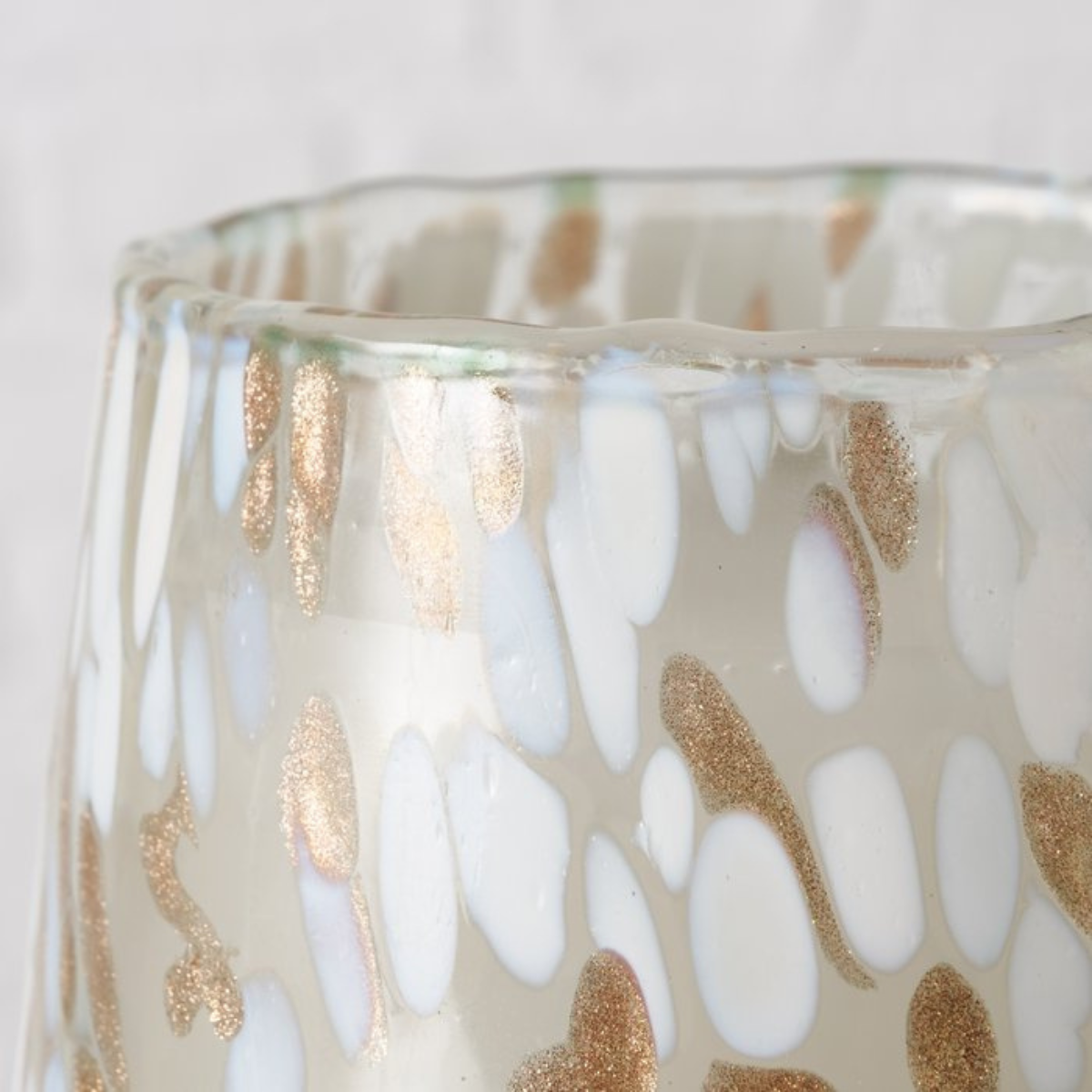B DOROTY CANDLE POT Fehér, Arany elegáns Asztali dekoráció