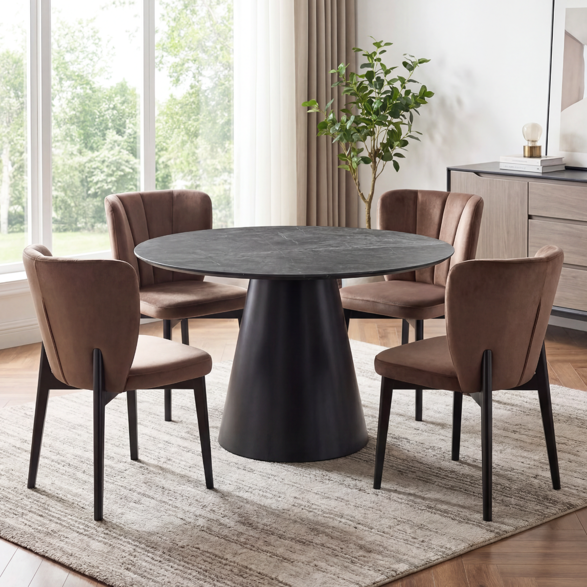 SI ANGELO / T TAMY Barna, Fa elegáns Beltéri étkezőgarnitúra