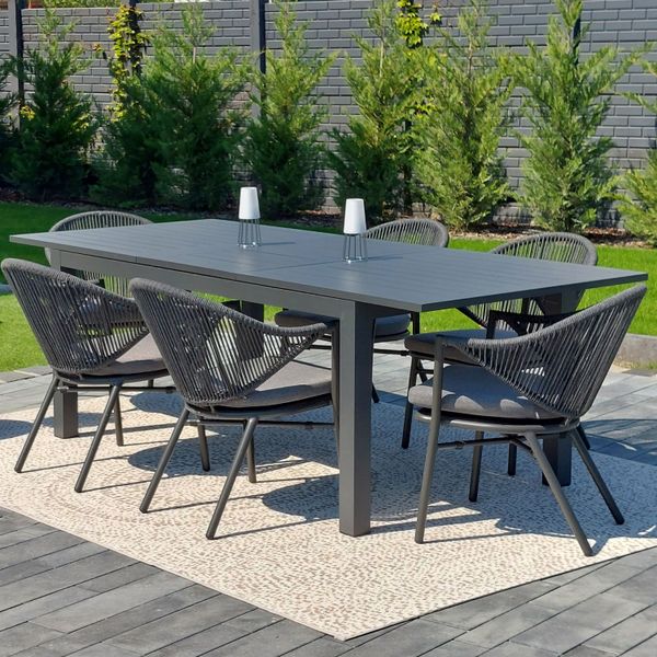 DL PERU Szürke design Kültéri komplett asztal