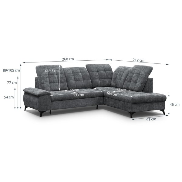 ET BERTY Több színben modern Sarokgarnitúra