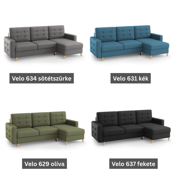 ET ZENVIA Több színben design Sarokgarnitúra