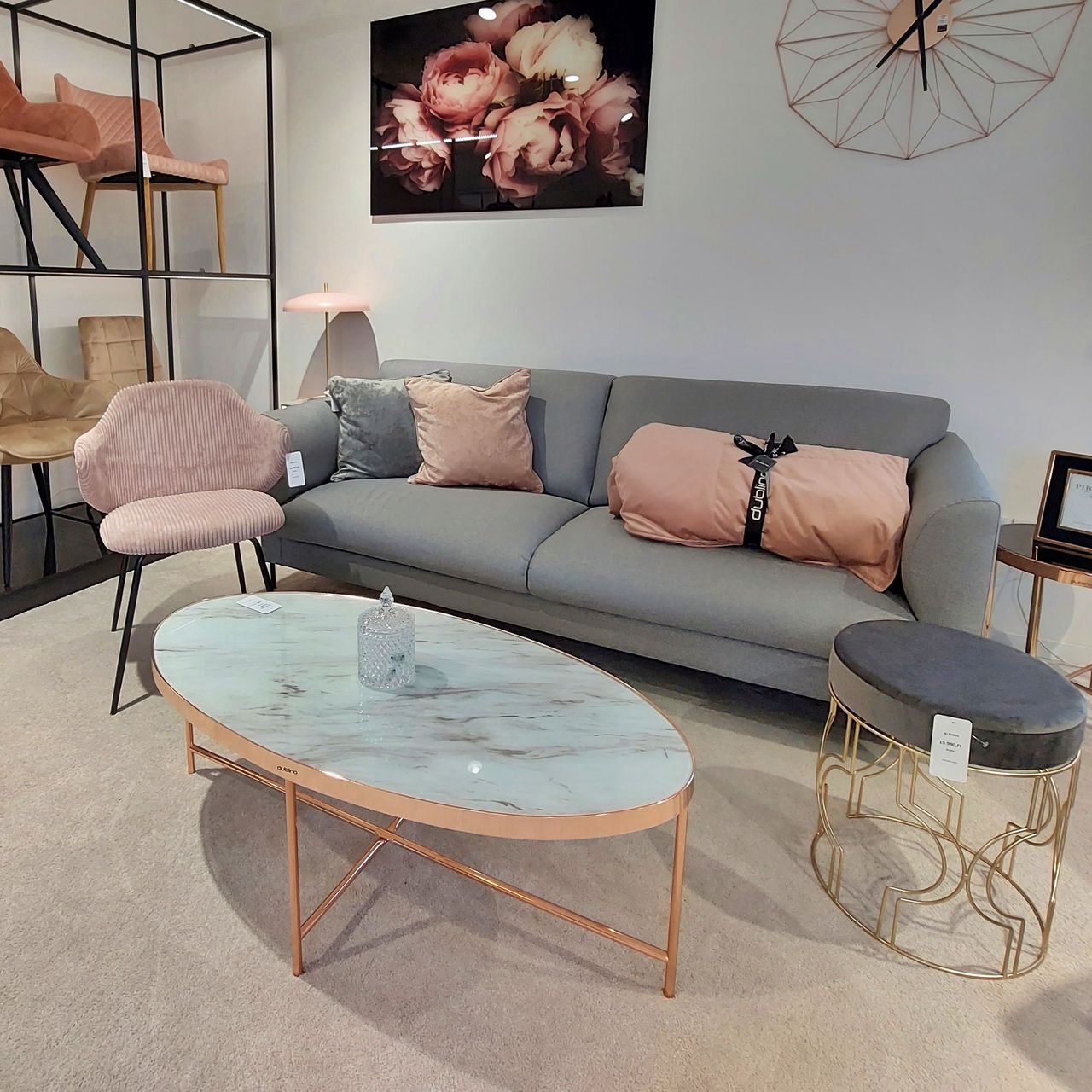 DL RONDA  Bronz elegáns Dohányzóasztal