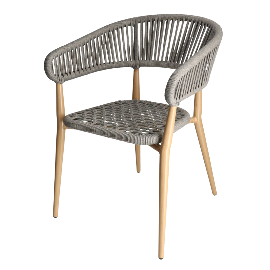 DL DUNCAN Szürke klasszikus Polirattan kültéri szék