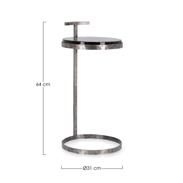 BT ZAMIRA Ezüst vintage Dohányzóasztal